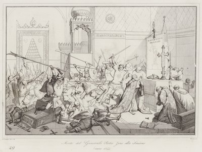 General Pietro Zenos død i Smyrna av Italian School