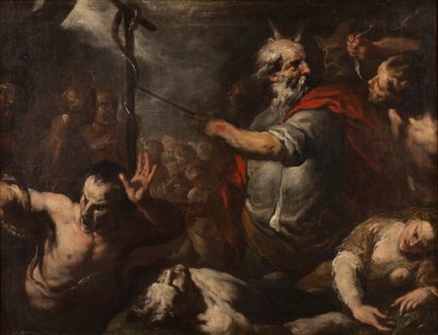 Moses og den frekke slangen av Italian School