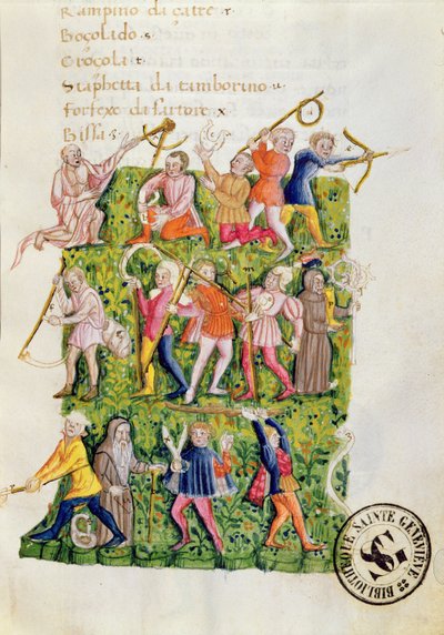 Ms.3368 Gardening Skills, miniatyr fra Di Artificial Memoria av Italian School