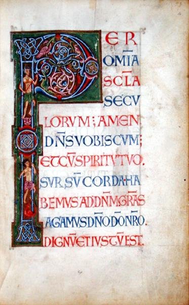 Ms.49. f.4r Historikert initial 
