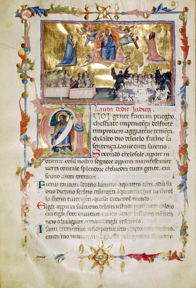 Fru B.R. 19, ca. 62b, fra Laudi Spirituali av Company of St Giles av Italian School