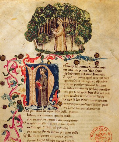 Ms It.474 Åpningsscene av Dantes 