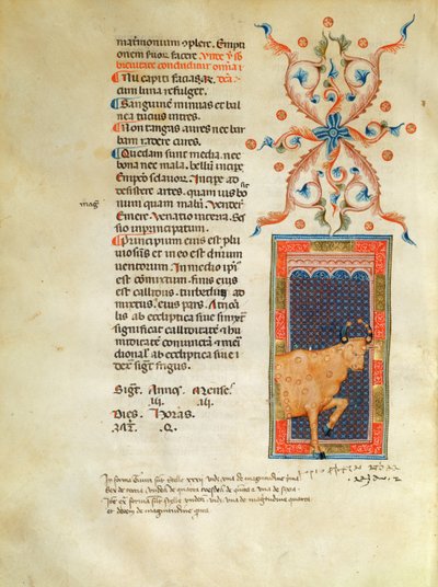 Ms Latin 7272 fol 113 Opplyst kalenderside for april av Italian School
