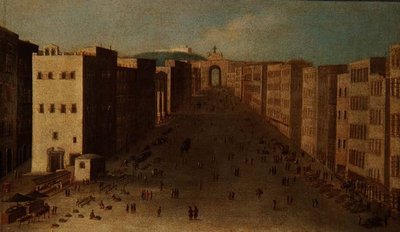 Napolitansk gatescene av Italian School