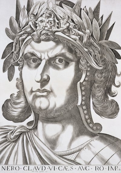 Nero Caesar (37–68 e.Kr.), 1596 av Italian School