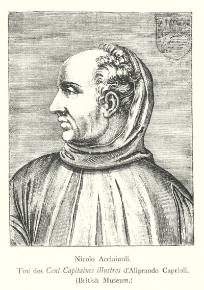 Nicolo Acciaiuoli, Tire des Cent Capitaines illustres av Aliprando Caprioli, British Museum (gravering) av Italian School