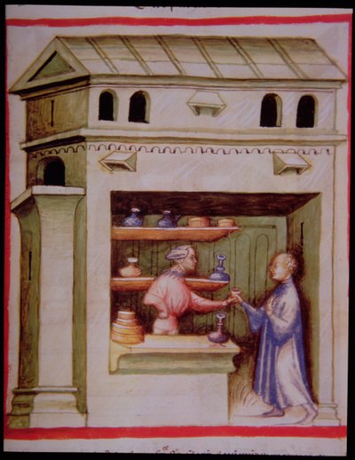 Nova 2644 fol.95r Eddiksirup, fra Tacuinum Sanitatis av Italian School