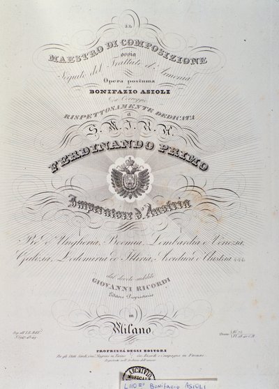 Siden hentet fra Harmony Treaty av Bonifazio Asioli av Italian School