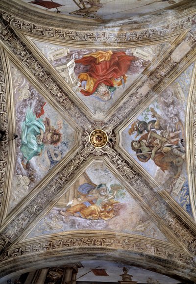 Patriarkene Adam, Abraham, Jakob og Noah. 1300-tallet, freskomaleri av Italian School