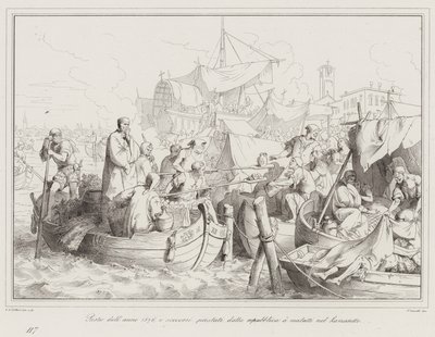 Årets pest 1576, og lettelse gitt av republikken til de syke i Lazzaretto av Italian School