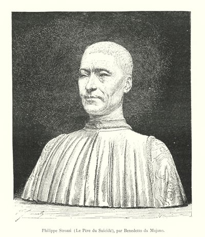 Philippe Strozzi, Le Pere du Suicide, av Benedetto da Majano (gravering) av Italian School