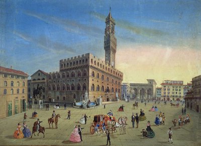 Piazza Signoria, Firenze av Italian School