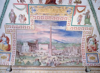Piazza del Popolo, under styret til pave Sixtus V av Italian School