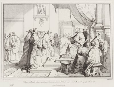 Pietro Bembo valgt til kardinal, og presentert av Contarini og Sadoleto til pave Paul III av Italian School