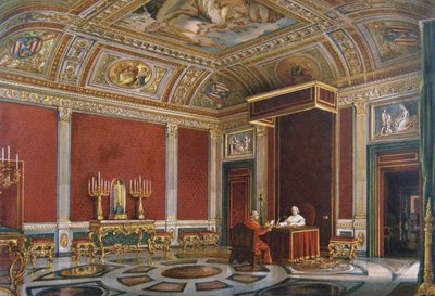 Pius IX i den pavelige audienssalen på Quirinale av Italian School