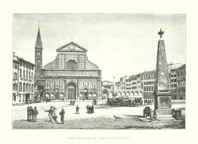 Plassen og kirken Santa Maria Novella (gravering) av Italian School