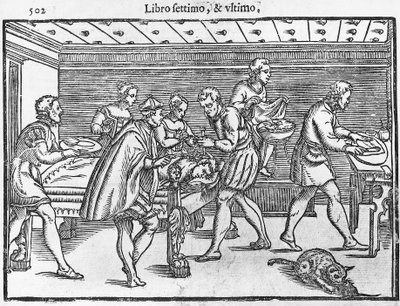 Plate som viser trepanning av hodeskallen av Italian School