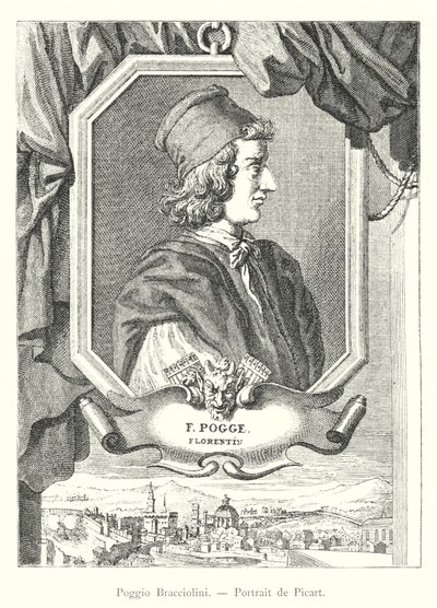 Poggio Bracciolini, Portrait de Picart (gravering) av Italian School