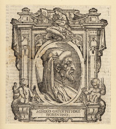 Portrett av Agnolo Gaddi, italiensk maler fra Firenze, ca. 1350-1396 av Italian School