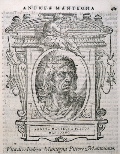 Portrett av Andrea Mantegna (ca. 1430-1506) fra Vasaris Lives of the Artists, først utgitt 1550 av Italian School