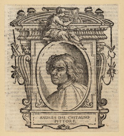 Portrett av Andrea dal Castagno, italiensk maler fra Firenze, ca 1419-1457 av Italian School
