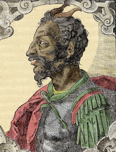 Portrett av Attila fra Bernardino Corios verk "Elogia Virorum Illustris", Milano 1500-tallet. av Italian School