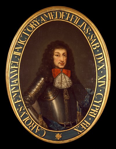 Portrett av Carlo Emanuele II (1634-1675) (Charles Emmanuel av Savoy) Anonymt maleri. Brescia fra 1600-tallet, privat samling - Portrett av Charles Emmanuel II (Carlo Emanuele II) (1634-1675), hertugen av Savoy. Anonymt maleri 1600-tallet. Privat co av Italian School