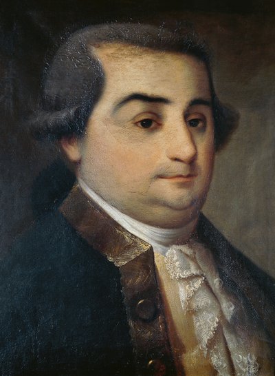 Portrett av Cesare Beccaria (1738-1794), italiensk jurist, filosof og politiker, maleri av en ukjent lombardisk kunstner av Italian School
