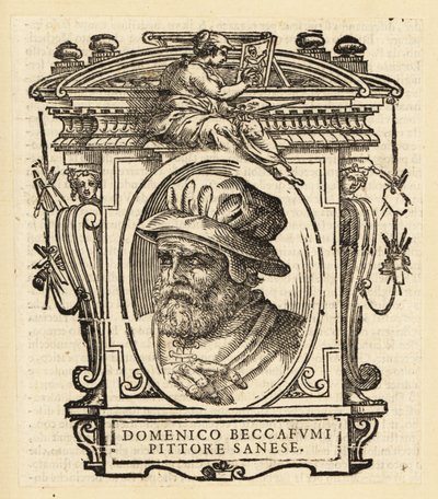 Portrett av Domenico di Pace Beccafumi, italiensk renessansemaneristmaler av Italian School