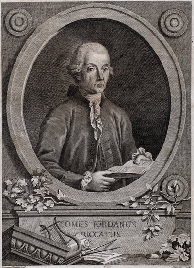 Portrett av Giordano (Jordan) Riccati (1709-1790) fysiker, matematiker og musikkteoretiker av Italian School