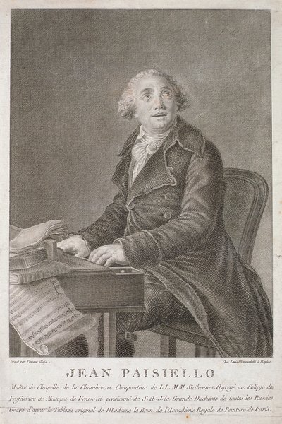Portrett av Giovanni Paisiello (1782-1840) gravert av Vincent Aloja av Italian School