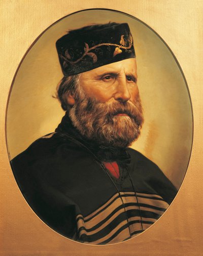 Portrett av Giuseppe Garibaldi, ca. 1897 (olje på papp) av Italian School