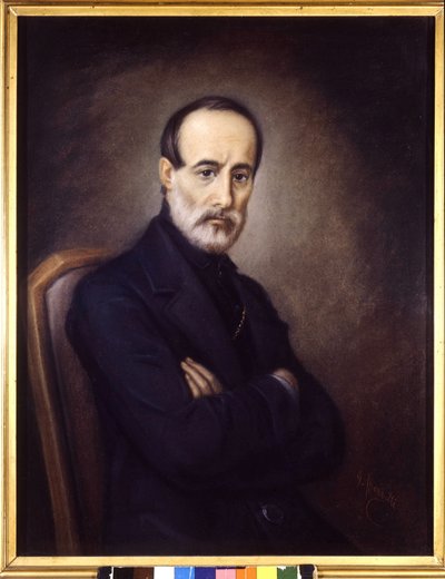 Portrett av Giuseppe Mazzini (1805 eller 1808 - 1872). 1800-talls maleri. Museum for Risorgimento. Milan av Italian School