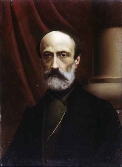 Portrett av Giuseppe Mazzini (1805 eller 1808 - 1872). Oljemaleri. Museum for Risorgimento. Milan av Italian School