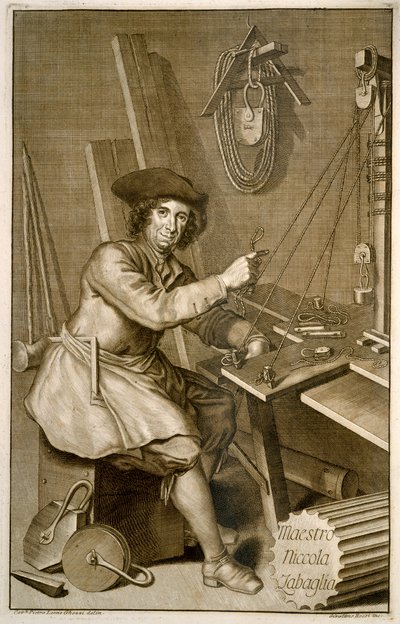 Portrett av Maestro Niccola Zabaglia av Italian School