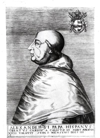 Portrett av pave Alexander VI (1492-1503) 1500-1700-tallet av Italian School