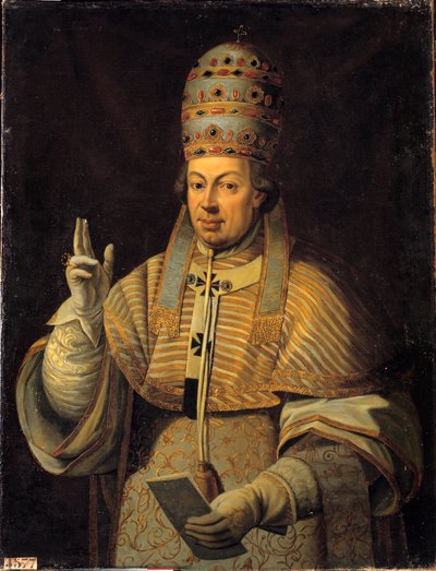 Portrett av pave Pius (Pio eller Pius) VI (1717-1799). Anonymt italiensk maleri av Italian School
