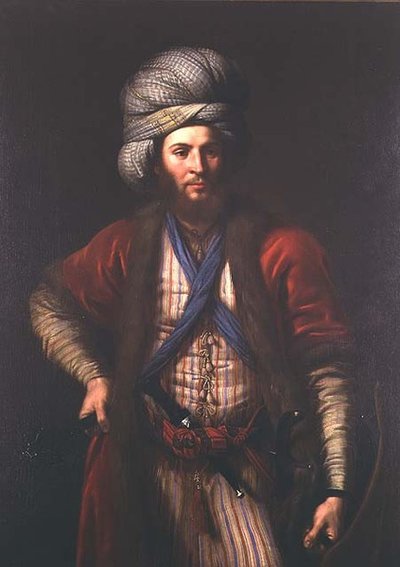 Portrett av en ungarsk kriger, florentinsk skole, ca. 1650 av Italian School