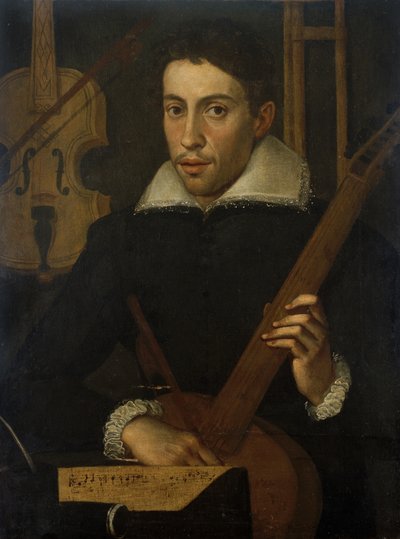 Portrett av en musiker, ca. 1570-1590 av Italian School