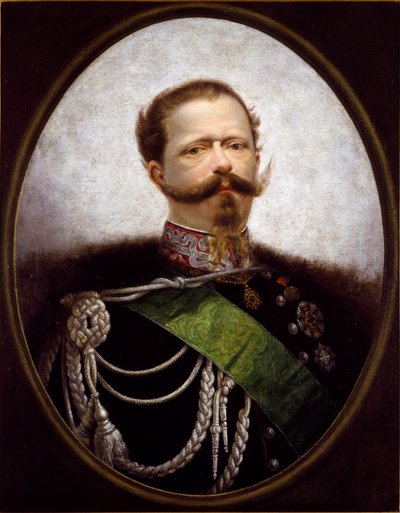 Portrett av kongen av Italia Vittorio Emanuele II (Victor Emmanuel) (Victor-Emmanuel) (1820-1870) Anonymt maleri. Privat samling fra 1800-tallet - Portrett av kongen av Italia, Victor Emanuel II (Vittorio Emanuel II) (1820-1870). Anonymt maleri av Italian School