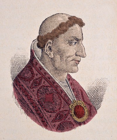 Portrett av paven Conon (Conone) (686-687) av Italian School