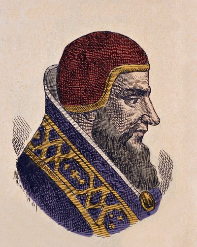Portrett av pave Damasus II (1048) av Italian School