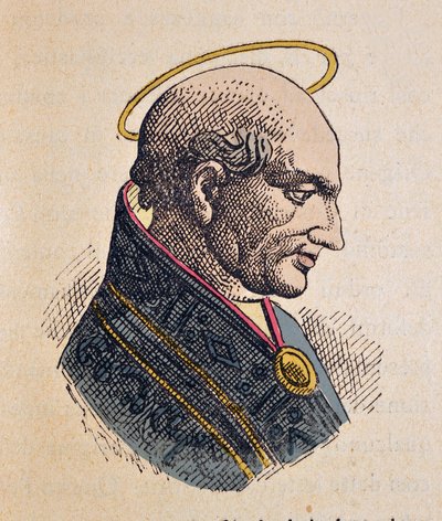 Portrett av pave Damasus I (Damasus, Damaskus) (366-384) av Italian School