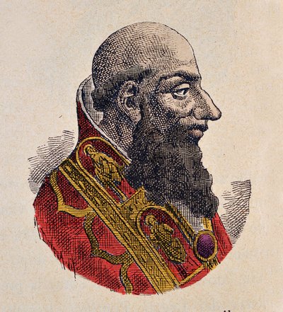 Portrett av pave Etienne IV (Stephen, stefano eller Stephanus) (885-891) av Italian School