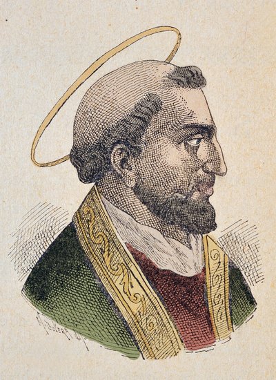 Portrett av paven Evariste (Evaristus eller Evaristo I) Ier (97-107) av Italian School