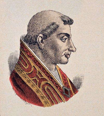 Portrett av paven Gelase II (Gelasius I eller Gelasio) (1118-1119) av Italian School