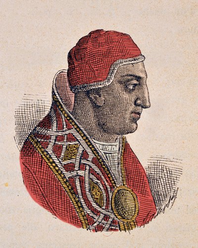 Portrett av paven Gregoire II (Gregorio eller Gregorius) (715-731) av Italian School