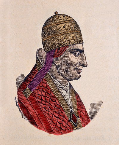 Portrett av paven Gregoire VI (Gregorio, Gregorius eller Gregory) (1045-1046) av Italian School