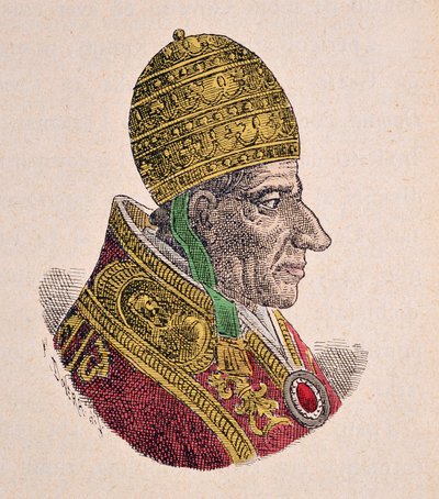 Portrett av paven Gregoire XII (Gregorio, Gregorius eller Gregory) (1406-1415) av Italian School