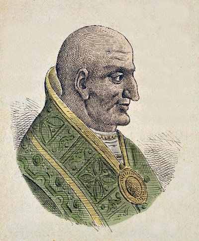 Portrett av pave Johannes VII (Giovanni eller Ioannes) (705-707) av Italian School